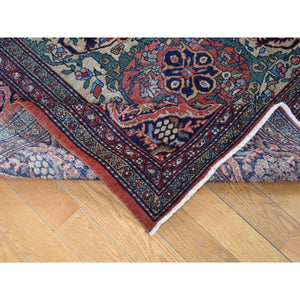 9'x12' Barn Red, Antique Persian Feraghan Sarouk, Evenly Worn Soft and Supple, Hand Knotted Soft Wool, No Repairs, Clean, Sides and Edges Professionally Secured, Oriental Rug FWR484332