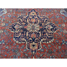 Load image into Gallery viewer, 9&#39;x12&#39; Barn Red, Antique Persian Feraghan Sarouk, Evenly Worn Soft and Supple, Hand Knotted Soft Wool, No Repairs, Clean, Sides and Edges Professionally Secured, Oriental Rug FWR484332