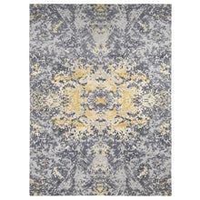 Load image into Gallery viewer, 10&#39;x13&#39;10&quot; Ash Gray, Modern Abstract Design, Wool And Silk Hand Knotted, Oriental Rug FWR484362