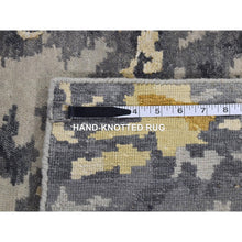 Load image into Gallery viewer, 10&#39;x13&#39;10&quot; Ash Gray, Modern Abstract Design, Wool And Silk Hand Knotted, Oriental Rug FWR484362