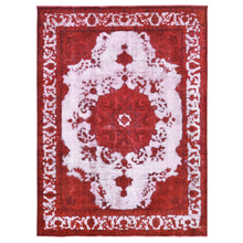 Load image into Gallery viewer, 8&#39;1&quot;x11&#39; Barn Red, Overdyed Persian Tabriz Hi-low Vintage, Pure Wool Hand Knotted, Oriental Rug FWR484398