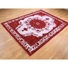 Load image into Gallery viewer, 8&#39;1&quot;x11&#39; Barn Red, Overdyed Persian Tabriz Hi-low Vintage, Pure Wool Hand Knotted, Oriental Rug FWR484398