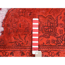 Load image into Gallery viewer, 8&#39;1&quot;x11&#39; Barn Red, Overdyed Persian Tabriz Hi-low Vintage, Pure Wool Hand Knotted, Oriental Rug FWR484398