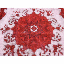 Load image into Gallery viewer, 8&#39;1&quot;x11&#39; Barn Red, Overdyed Persian Tabriz Hi-low Vintage, Pure Wool Hand Knotted, Oriental Rug FWR484398