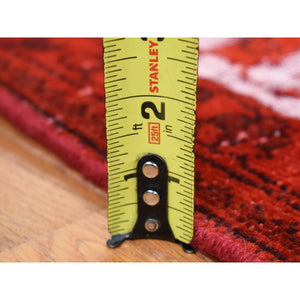 8'1"x11' Barn Red, Overdyed Persian Tabriz Hi-low Vintage, Pure Wool Hand Knotted, Oriental Rug FWR484398