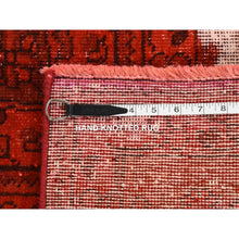 Load image into Gallery viewer, 8&#39;1&quot;x11&#39; Barn Red, Overdyed Persian Tabriz Hi-low Vintage, Pure Wool Hand Knotted, Oriental Rug FWR484398