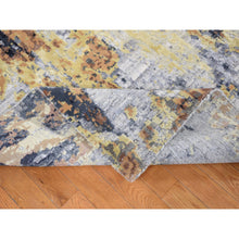 Load image into Gallery viewer, 10&#39;x14&#39; Sea Blue with Mix of Brown, Fossil Design, Wool and Silk, Hand Knotted Oriental Rug FWR484422