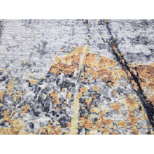 Load image into Gallery viewer, 10&#39;x14&#39; Sea Blue with Mix of Brown, Fossil Design, Wool and Silk, Hand Knotted Oriental Rug FWR484422