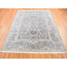 Load image into Gallery viewer, 7&#39;10&quot;x10&#39; Light Green, Pure Silk with Textured Wool Mughal Design Hand Knotted Oriental Rug FWR484434