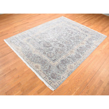 Load image into Gallery viewer, 7&#39;10&quot;x10&#39; Light Green, Pure Silk with Textured Wool Mughal Design Hand Knotted Oriental Rug FWR484434