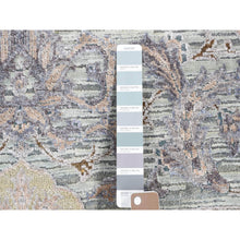Load image into Gallery viewer, 7&#39;10&quot;x10&#39; Light Green, Pure Silk with Textured Wool Mughal Design Hand Knotted Oriental Rug FWR484434
