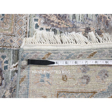 Load image into Gallery viewer, 7&#39;10&quot;x10&#39; Light Green, Pure Silk with Textured Wool Mughal Design Hand Knotted Oriental Rug FWR484434