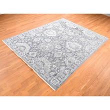 Load image into Gallery viewer, 7&#39;9&quot;x10&#39; Thunder Gray, Hand Knotted Oushak Influence Silk with Textured Wool Oriental Rug FWR484440