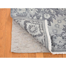Load image into Gallery viewer, 7&#39;9&quot;x10&#39; Thunder Gray, Hand Knotted Oushak Influence Silk with Textured Wool Oriental Rug FWR484440