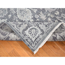 Load image into Gallery viewer, 7&#39;9&quot;x10&#39; Thunder Gray, Hand Knotted Oushak Influence Silk with Textured Wool Oriental Rug FWR484440