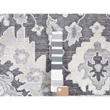 Load image into Gallery viewer, 7&#39;9&quot;x10&#39; Thunder Gray, Hand Knotted Oushak Influence Silk with Textured Wool Oriental Rug FWR484440
