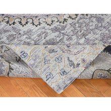 Load image into Gallery viewer, 7&#39;9&quot;x10&#39;1&quot; Ash Gray, The Maharaja, Real Silk with Some Textured Wool and Natural Abrash, Hand Knotted Oriental Rug FWR484452
