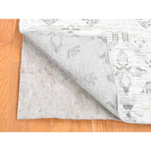 Load image into Gallery viewer, 3&#39;x5&#39;2&quot; Gray, Modern Design with Geometric Pattern, Pure Silk with Textured Wool Hand Knotted, Oriental Rug FWR484464