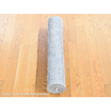 Load image into Gallery viewer, 2&#39;6&quot;x5&#39;10&quot; Goose Gray, Broken Persian Design Tone on Tone, Silken Plant Base Silk Hand Knotted, Short Runner Oriental Rug FWR484470