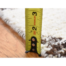 Load image into Gallery viewer, 3&#39;x3&#39; Black, Modern Erased Column Design, Thick and Plush, Pure Wool, Hand Knotted, Small Square Oriental Rug FWR484482