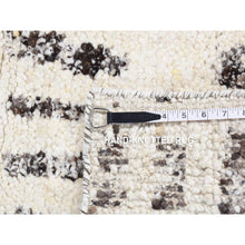 Load image into Gallery viewer, 3&#39;x3&#39; Black, Modern Erased Column Design, Thick and Plush, Pure Wool, Hand Knotted, Small Square Oriental Rug FWR484482