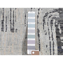Load image into Gallery viewer, 5&#39;x7&#39;1&quot; Mirage Grey, The Cane, Pure Silk With Textured Wool, Hand-Knotted Oriental Rug FWR484608