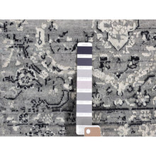 Load image into Gallery viewer, 5&#39;1&quot;x7&#39; Black Coral, Broken Persian, Erased Design, Silk With Textured Wool, Hand Knotted, Oriental Rug FWR484632