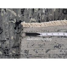 Load image into Gallery viewer, 5&#39;1&quot;x7&#39; Black Coral, Broken Persian, Erased Design, Silk With Textured Wool, Hand Knotted, Oriental Rug FWR484632
