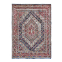 Load image into Gallery viewer, 7&#39;9&quot;x10&#39;10&quot; Cordovan Red, Persian Moud With Geometric Design, Natural Dyes, 100% Wool, Multiple Mahi Fish Design, Geometric Medallions, Hand Knotted, Oriental Rug FWR484668