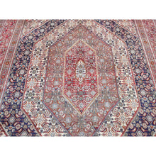 Load image into Gallery viewer, 7&#39;9&quot;x10&#39;10&quot; Cordovan Red, Persian Moud With Geometric Design, Natural Dyes, 100% Wool, Multiple Mahi Fish Design, Geometric Medallions, Hand Knotted, Oriental Rug FWR484668
