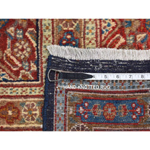 Load image into Gallery viewer, 7&#39;9&quot;x10&#39;10&quot; Cordovan Red, Persian Moud With Geometric Design, Natural Dyes, 100% Wool, Multiple Mahi Fish Design, Geometric Medallions, Hand Knotted, Oriental Rug FWR484668