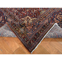 Load image into Gallery viewer, 11&#39;2&quot;x16&#39;8&quot; Barn Red, Antique Persian Kashan Debir, Hand Knotted, Pure Wool, Dense Weave, Soft, Evenly Worn, Sides and Ends Professionally Secured, Cleaned, Oversized Oriental Rug FWR484674