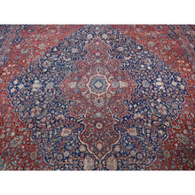 Load image into Gallery viewer, 11&#39;2&quot;x16&#39;8&quot; Barn Red, Antique Persian Kashan Debir, Hand Knotted, Pure Wool, Dense Weave, Soft, Evenly Worn, Sides and Ends Professionally Secured, Cleaned, Oversized Oriental Rug FWR484674