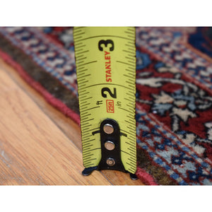 11'2"x16'8" Barn Red, Antique Persian Kashan Debir, Hand Knotted, Pure Wool, Dense Weave, Soft, Evenly Worn, Sides and Ends Professionally Secured, Cleaned, Oversized Oriental Rug FWR484674