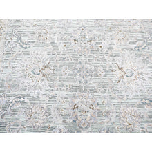 Load image into Gallery viewer, 7&#39;10&quot;x10&#39;2&quot; Laurel Green, Mughal Design, Pure Silk Hand Knotted, Oriental Rug FWR484728