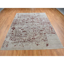 Load image into Gallery viewer, 9&#39;x11&#39;9&quot; Beige, Broken Heriz Design, Wool and Silk, Hand Knotted, Oriental Rug FWR484932