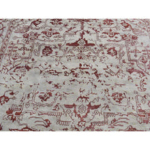 Load image into Gallery viewer, 9&#39;x11&#39;9&quot; Beige, Broken Heriz Design, Wool and Silk, Hand Knotted, Oriental Rug FWR484932