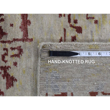 Load image into Gallery viewer, 9&#39;x11&#39;9&quot; Beige, Broken Heriz Design, Wool and Silk, Hand Knotted, Oriental Rug FWR484932