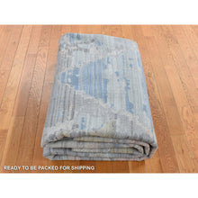 Load image into Gallery viewer, 8&#39;x10&#39;6&quot; Ivory, Pure Silk, Hand Knotted, Modern, Longer Soft Pile, Pastel Colors, Oriental Rug FWR484980