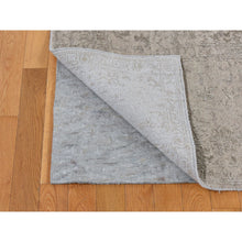 Load image into Gallery viewer, 9&#39;10&quot;x14&#39;1&quot; Taupe, Thick, Soft and Plush, Tone on Tone, Fine Jacquard Loomed Weave, Wool and Silk, Intricate and Erased Persian Design, Oriental Rug FWR485094