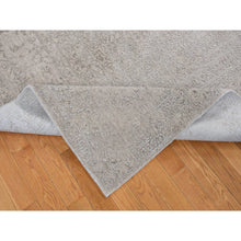 Load image into Gallery viewer, 9&#39;10&quot;x14&#39;1&quot; Taupe, Thick, Soft and Plush, Tone on Tone, Fine Jacquard Loomed Weave, Wool and Silk, Intricate and Erased Persian Design, Oriental Rug FWR485094