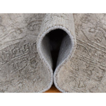 Load image into Gallery viewer, 9&#39;10&quot;x14&#39;1&quot; Taupe, Thick, Soft and Plush, Tone on Tone, Fine Jacquard Loomed Weave, Wool and Silk, Intricate and Erased Persian Design, Oriental Rug FWR485094