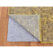 Load image into Gallery viewer, 6&#39;5&quot;x9&#39;10&quot; Greenish Yellow, Overdyed Vintage Persian Bakhtiar, Worn Wool, Hand Knotted, Oriental Rug FWR485130