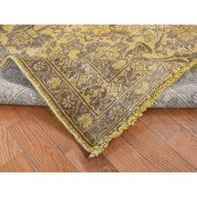Load image into Gallery viewer, 6&#39;5&quot;x9&#39;10&quot; Greenish Yellow, Overdyed Vintage Persian Bakhtiar, Worn Wool, Hand Knotted, Oriental Rug FWR485130
