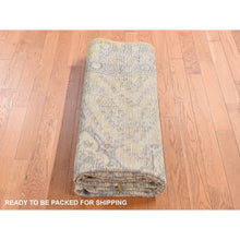 Load image into Gallery viewer, 6&#39;5&quot;x9&#39;10&quot; Greenish Yellow, Overdyed Vintage Persian Bakhtiar, Worn Wool, Hand Knotted, Oriental Rug FWR485130