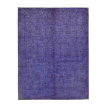 Load image into Gallery viewer, 6&#39;8&quot;x8&#39;2&quot; Blue Violet, Overdyed Persian All Over Design, 100% Wool, Hand Knotted, Oriental Rug FWR485226