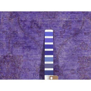 6'8"x8'2" Blue Violet, Overdyed Persian All Over Design, 100% Wool, Hand Knotted, Oriental Rug FWR485226