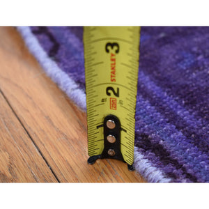 4'7"x9'7" Purpureus Purple, 100% Wool, On Clearance, Hand Knotted, Overdyed Persian Hamadan, Wide Runner, Oriental Rug FWR485250
