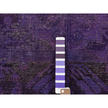 Load image into Gallery viewer, 4&#39;2&quot;x9&#39;10&quot; Northwestern Purple, Abrash Effect, Overdyed Vintage Persian Hamadan, Wide Runner, Oriental Rug FWR485280