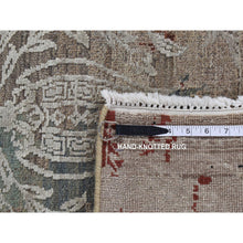 Load image into Gallery viewer, 5&#39;2&quot;x7&#39;1&quot; Stone Gray, Broken Tulip Design, Silk with Textured Wool, Hand Knotted, Oriental Rug FWR485310